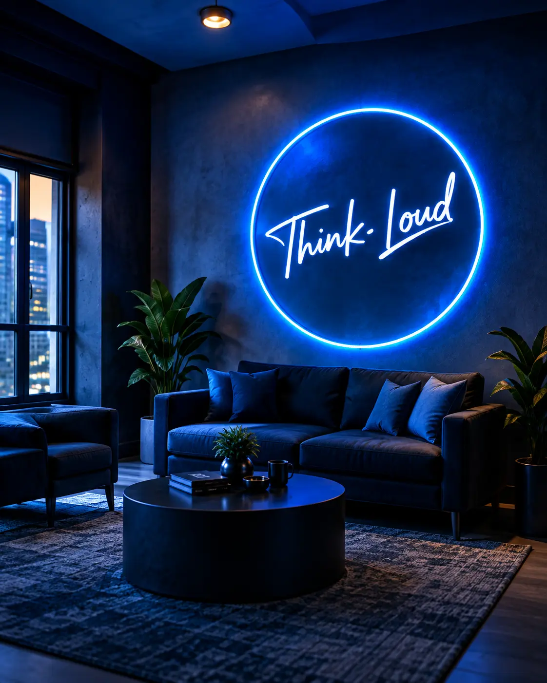 Think Loud neon creator lounge